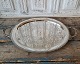 Large oval silver-plated tray with handle