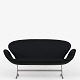 Arne Jacobsen / Fritz Hansen
AJ 3321 - Reupholstered Swan sofa in black 
