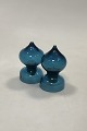 Bertil Vallien Boda Glass Blue Series Salt and Pepper Shaker