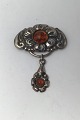 TS Design Sterling Silver Brooch with Amber