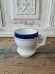 French café brûlot cup in strong iron porcelain decorated with blue stripes