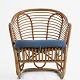 Tove Kindt-Larsen / Wengler
Bamboo wicker chair with new cushion in Toile Mistral (colour: Delphinium) from 
Pierre Frey.
1 pc. in stock
Good, used condition

