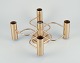 Leola, Germany. Modernist wall/ceiling lamp in brass, five arms. Sciolari style.