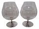 Extra large brandy glasses with sterling silver  
bottom