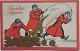 Nytårs postkort: Postbude med pengesæk 1911