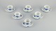 Royal Copenhagen Blue Flower Braided, six coffee cups with saucers.
