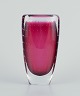 Vicke Lindstrand for Kosta Boda, vase in purple and clear art glass.