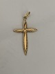 Gold cross in 14 carat gold, with beautiful details. For necklace. Stamped 585
