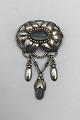 Evald Nielsen Art Nouveau Silver Brooch (Moon Stone)