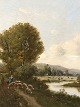 Moster Olga - 
Antik og Design 
präsentiert: 
Älteres 
mitteleuropäisches 
Gemälde.
Hirte in 
Landschaft
1850 DKK