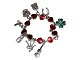 Danish Sterling silver
Children's bracelet with red enamel hearts and 
extra charms