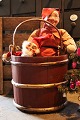 K&Co. presents: 
Swedish 
19th century 
wooden bucket 
with handle and 
original 
Swedish red 
color with a 
fine patina...