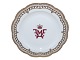 Flora Danica
Round platter with crowned monogram of Crown Prince Frederik and Crown Princess 
Mary