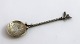 Silver spoon with coin. Danish IIII mark from 1711. Length 13 cm.