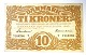 Danmark. Pengeseddel 10 kr 1943 T.