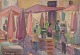 Aksel Møller (1909-1994), Danish artist. Oil on canvas.
Market scene with people from Catania, Sicily.
