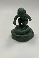 Danam Antik 
presents: 
P. Ipsens 
Enke Ceramic 
Figurine in 
Green Glaze of 
Little Girl 
with Shovel No 
889