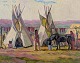 L'Art 
præsenterer: 
John 
Carlson 
(1875-1947), 
svensk/amerikansk 
kunstmaler. 
Olie på plade.
Motiv af lejr 
med ...