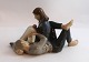 Royal Copenhagen. Porcelænsfigur. Ungt par. Model 4649. Længde 19 cm. (2 
sortering)