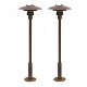 Ein Paar patinierte Gartenlampen von Poul Henningsen, 3/2,5. H: 90cm