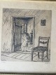 Ole Buus Larsen 
præsenterer: 
Radering 
af C.V. Stubbe 
Teglbjærg - 
Pige ved 
køkkendør 1932 
- Opus 150.