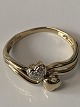 Heart ring with diamonds in 14 carat gold
Size 56
