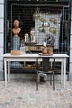 Old console / 
dining table in 
gray painted 
wood with ...