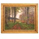 Aabenraa 
Antikvitetshandel 
präsentiert: 
Hans 
Andersen 
Brendekilde, 
1857-1942, Öl 
auf Leinen. 
Waldstück an 
einem ...