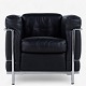 Le Corbusier / Cassina
LC 2 - Armchair in original black leather with steel frame. Manufacturer