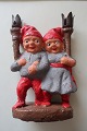 2 gamle 
lysestager i 
form af 
nissefar og 
nissemor med 
...