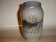Royal Copenhagen Vase, with white waterlily and dragon fly