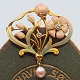 Art nouveau 
broche i 18 kt. 
guld med 
emalje, 
diamanter ...