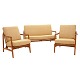 Set of sofa and two lounge chairs by Tove & Edvard Kindt Larsen manufactured by France and Daverkosen, oak and teak