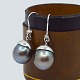 Pearl earrings in 14k white gold with Tahiti pearl and diamond