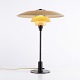 Osted Antik & Design præsenterer: Poul Henningsen Bordlampe Model PH 3,5/2,5 med Gulmalet Metaloverskærm med ...