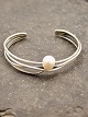 Sterling silver bangle with pearl