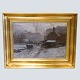 A. Andersen Lundby; Oil painting, winter scene