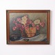 Oliemaleri på Lærred med Blomstermotiv Signeret 1922
