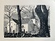 Ole Buus Larsen præsenterer: Litografi af Erik Otto 1949 - Nørup Kirke ved Vejle.