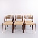 Osted Antik & Design präsentiert: Satz Von 6 Esszimmerstühlen - Modell 78 - Palisander & Beige Alcantara - N.O. ...