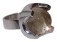 Antik K præsenterer: Sven Haugaard sølvBrutalistisk ring med bjergkrystal fra ca. 1962-1970 - Str. 56