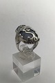 Danam Antik præsenterer: Georg Jensen Sterling Sølv Ring No. 18 Chalcedon Moonlight Blossom