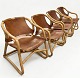 Lundin Antique præsenterer: Flotte Bambus lænestole med vintage Cognacfarvet læder fra Horsnæs Møbler