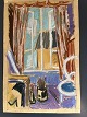 Ole Buus Larsen præsenterer: Pastel af den svenske kunstner Lars Bertle - Åbentstående vindue i Atelieret.