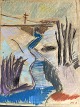 Ole Buus Larsen præsenterer: Pastel af den svenske kunstner Lars Bertle - Landskab med å.