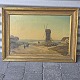 Kinnerup Antik & Porcelæn præsenterer: N. Grove malerisoldater ved mølle44x60 cm