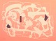 Robert Jacobsen, “Sjælebilleder”, serigrafi, listet ...