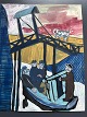 Gouache af Niels Bruun - Kammerslusen, Ribe