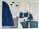 Ole Buus Larsen præsenterer: Gouache af Niels Bruun - Komposition.