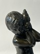 Antik Huset præsenterer: Just Andersen, Figur Dreng med konkylie i diskometal, Højde 18,0 cm